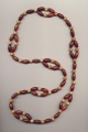 Vintage hand strung necklace made of German wooden beads, 1960's, length 32'' 80cm.